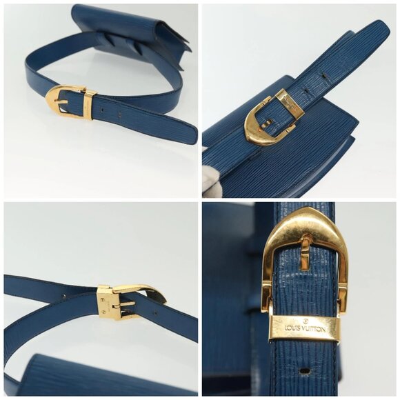 LOUIS VUITTON Epi Ceinture Tilsitt Pochette Pouch Blue M52605 LV Auth 139516 - Picture 16 of 16